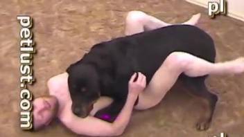 Real man and angry black dog fuck in hardcore Animal Porn XXX