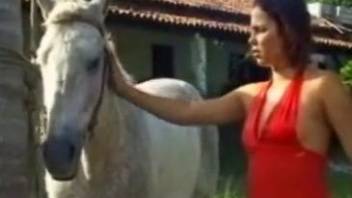 Outdoor fuck clip with a horny Latina and her stallion