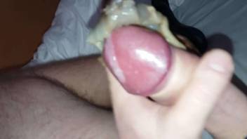 Dude loves it when snails slither all over his cock