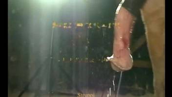 Hosiery-wearing babe handles that enormous stallion cock
