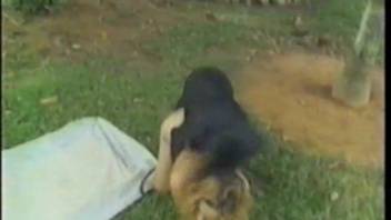 Exciting sex clip featuring a Latina babe and her perverted pooch