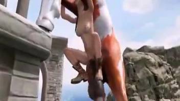Lara Croft gets ravaged by a horse while raiding a tomb