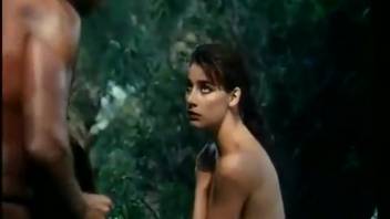 Aroused pair has sex outdoors and exchanges desire