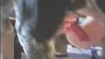 Vintage animal intercourse clip centered on rear-entry position