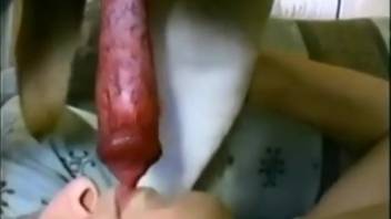 Deepthroat action with a keen novice