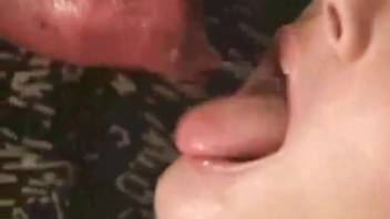 Horny lady enjoys the flavor of that canine's penis