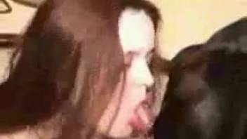 Young novice girl offers her debut webcam footage involving bestiality