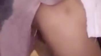 Aroused beast pounding a snug vagina from the rear