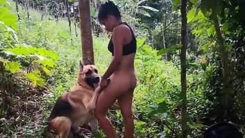 Hot woman gets working with a dog in full XXX porn