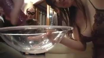 Dirty Japanese chick gets tongued by a hot canine