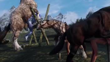 3D Skyrim erotic content with sizzling hot women in animal sex scenarios