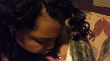Stunning woman in her thirties blows the dog's cock like a slut