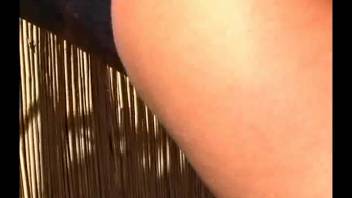 Blonde babe takes pleasure in blowing this stallion's enormous dick