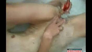 Pair of kinky gal pals screwing a well-endowed pooch